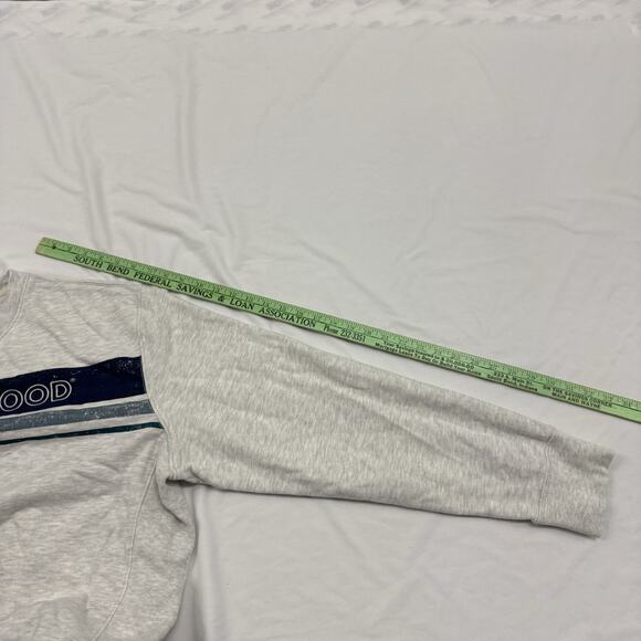 Life is Good Men's XL Sweatshirt Oversized Heavyweight Heather Gray Striped - Picture 7 of 8